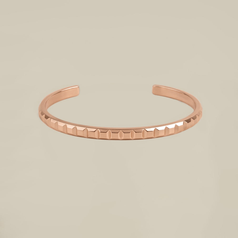 Square Pyramid Rose Gold Bangle