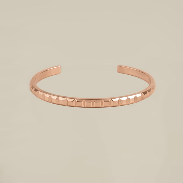 Square Pyramid Rose Gold Bangle