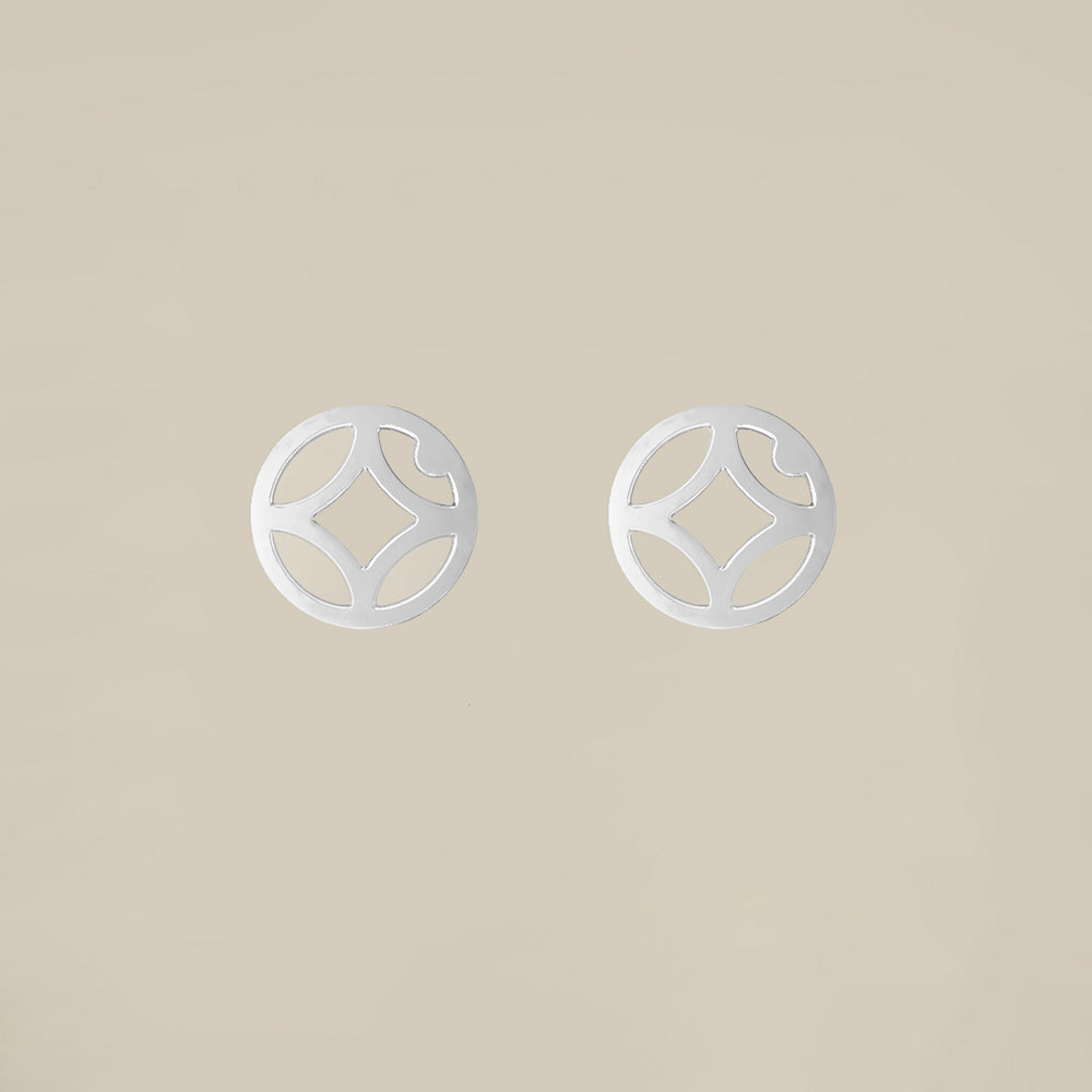 Circle Pattern Silver Earring