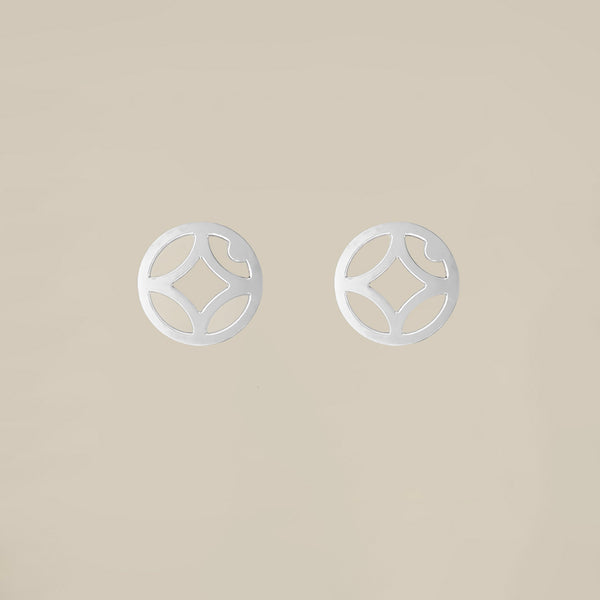Circle Pattern Silver Earring