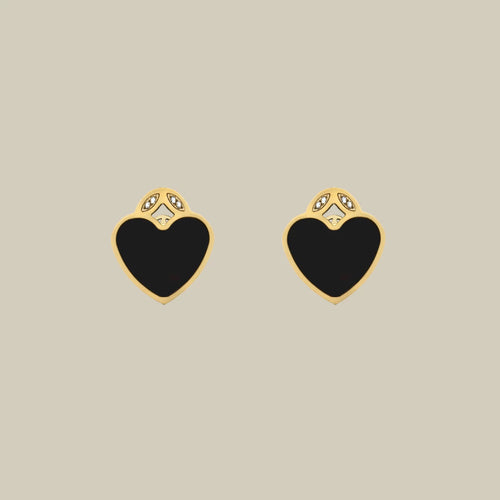 Coeur W Crystal Earrings