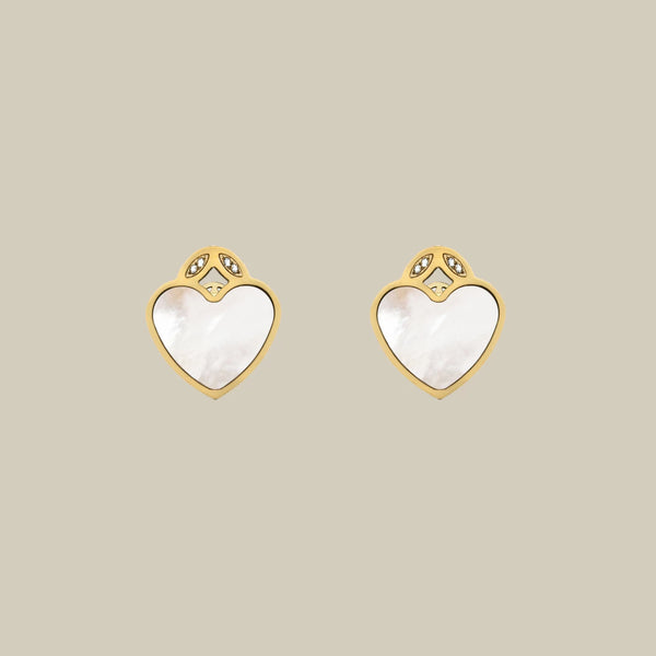 Coeur W Crystal Earrings