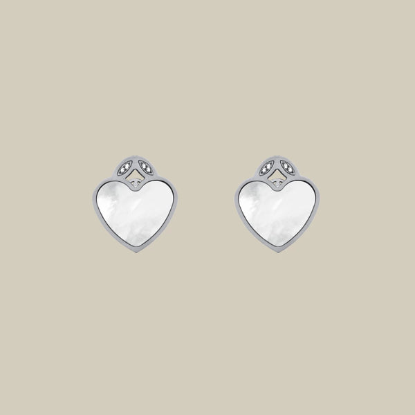 Coeur W Crystal Earrings