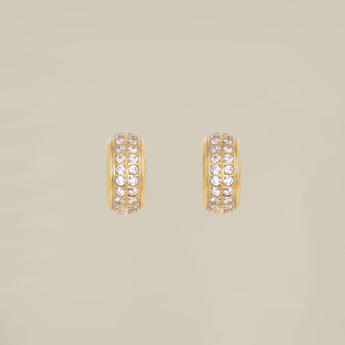 Double Crystal Line Earrings