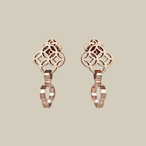 La Vie Love Knot Rose Gold Earrings