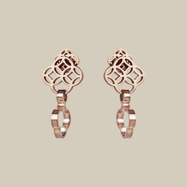 La Vie Love Knot Rose Gold Earrings