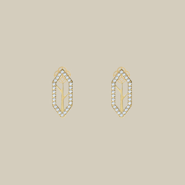 Le Jardin W Crystal Hollow Earrings