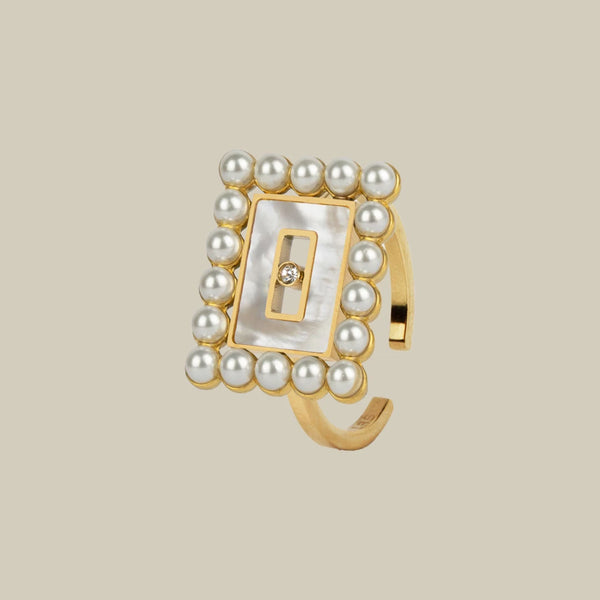 Tabla W Pearl Ring