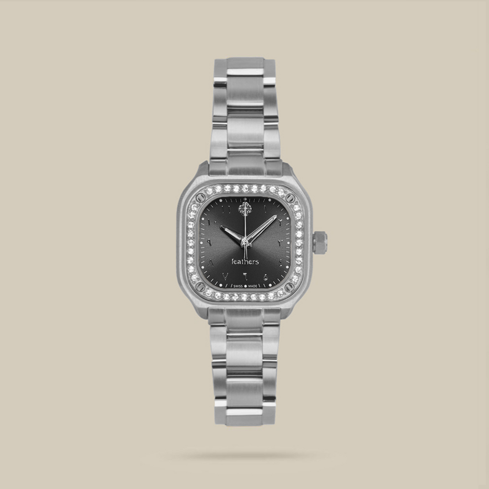 ساعة تشالنجر (W) بأرقام عربية من الفولاذ المقاوم للصدأ