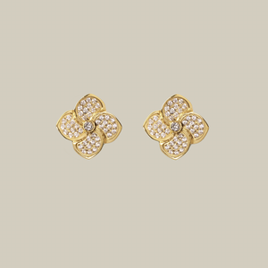 Jasmine Crystal Gold Earring