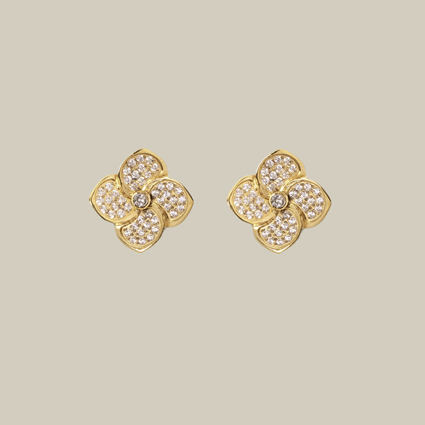 Jasmine Crystal Gold Earring