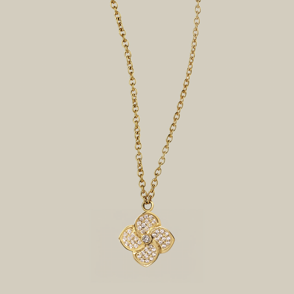 Jasmine Crystal Gold Pendant