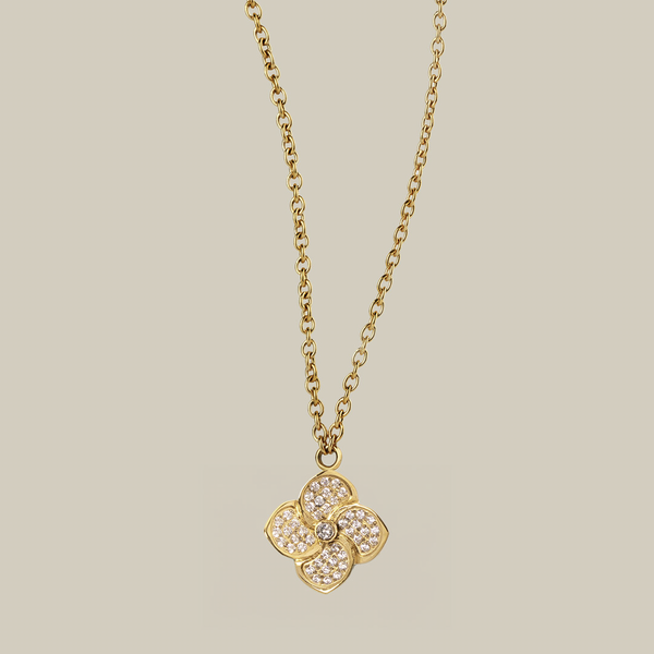 Jasmine Crystal Gold Pendant